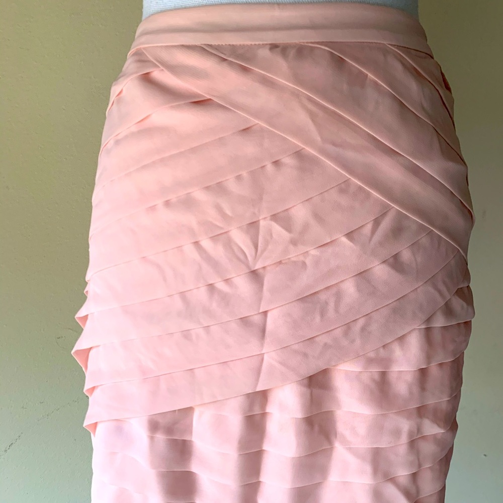 Soft Pink Ruffle Skirt with Side Zipper
